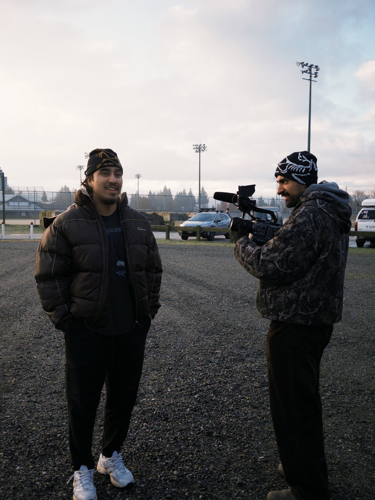 Saad Waseem filming on location with a cinema camera